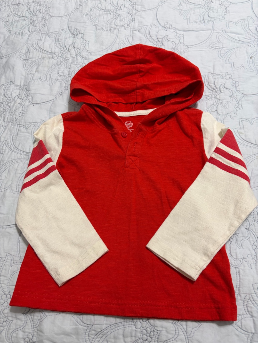 NWOT Wonder Nation Red & White Hoodie Long Sleeve  Size 3T